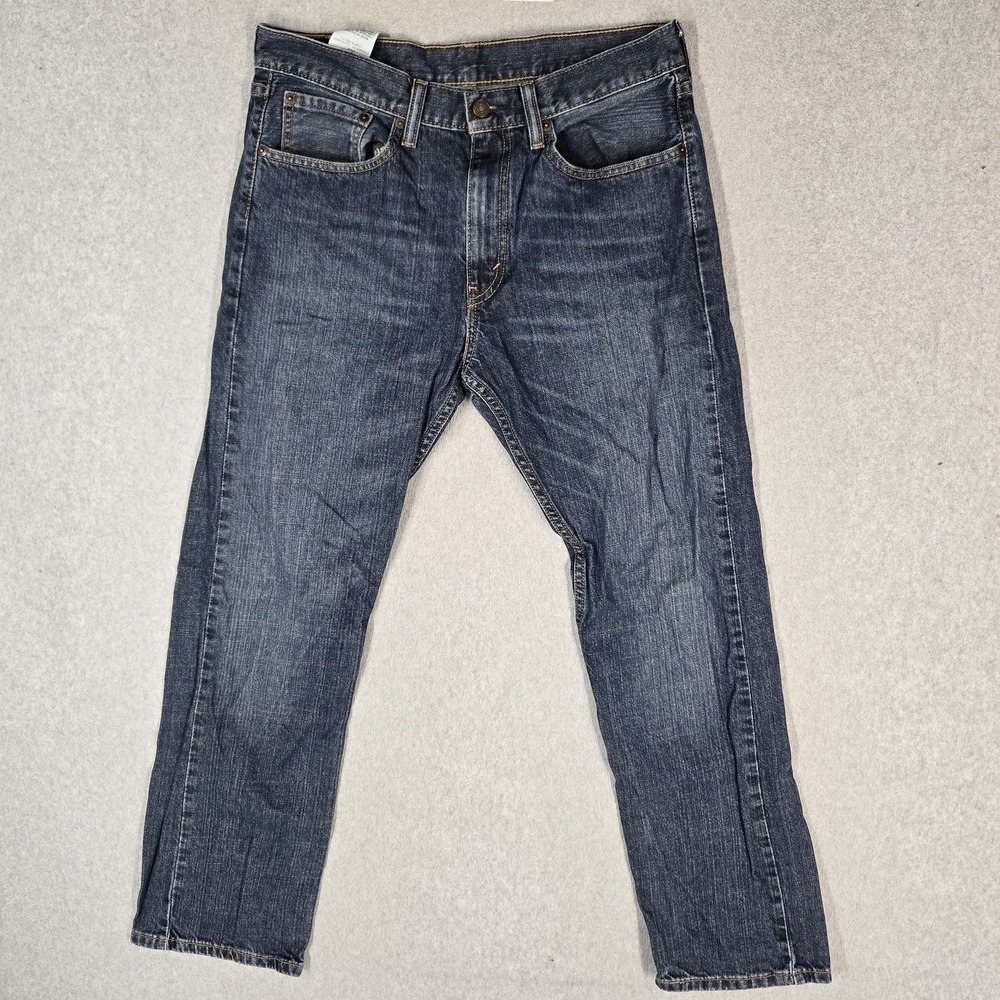 Levi's 505 Men Jeans 32X30 Blue Denim Regular Fit Straight Leg 28" Inseam Casual